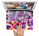 The Neon Glowing Vibrant Cells Skin Set for the Apple MacBook Pro 15" with Retina Display