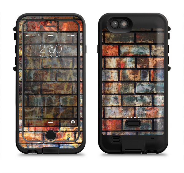 The Neon Graffiti Brick Wall Apple iPhone 6/6s LifeProof Fre POWER Case Skin Set