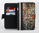 The Neon Graffiti Brick Wall Ink-Fuzed Leather Folding Wallet Credit-Card Case for the Apple iPhone 6/6s, 6/6s Plus, 5/5s and 5c