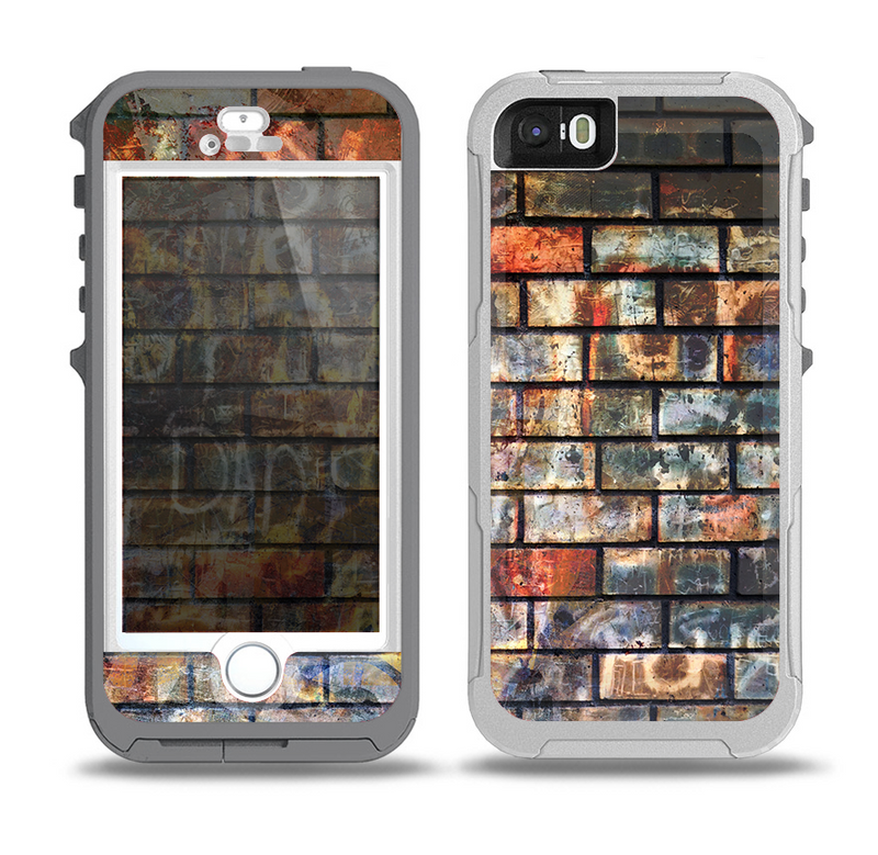 The Neon Graffiti Brick Wall Skin for the iPhone 5-5s OtterBox Preserver WaterProof Case
