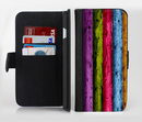 The Neon Heavy Grained Wood Ink-Fuzed Leather Folding Wallet Credit-Card Case for the Apple iPhone 6/6s, 6/6s Plus, 5/5s and 5c
