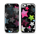 The Neon Highlighted Polka Stars On Black Skin Set for the iPhone 5-5s Skech Glow Case