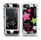 The Neon Highlighted Polka Stars On Black Skin for the iPhone 5-5s OtterBox Preserver WaterProof Case
