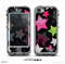 The Neon Highlighted Polka Stars On Black Skin for the iPhone 5c nüüd LifeProof Case