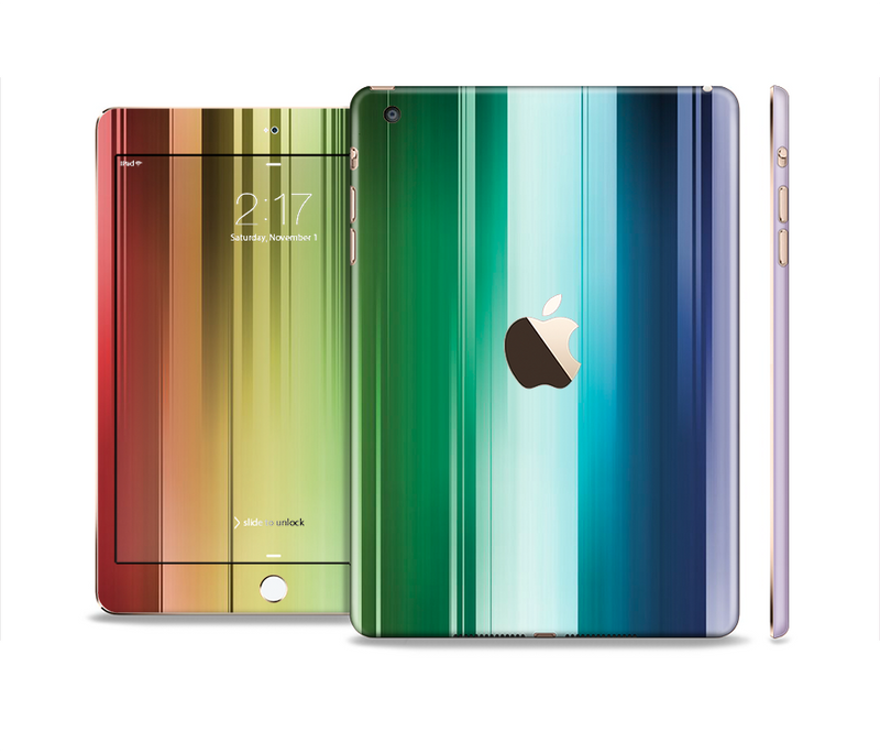 The Neon Horizontal Color Strips Full Body Skin Set for the Apple iPad Mini 3