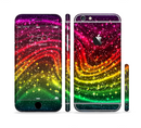 The Neon Mixed Color Starry Waves Sectioned Skin Series for the Apple iPhone 6s Plus
