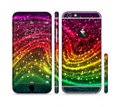 The Neon Mixed Color Starry Waves Sectioned Skin Series for the Apple iPhone 6 Plus