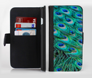 The Neon Multiple Peacock Ink-Fuzed Leather Folding Wallet Credit-Card Case for the Apple iPhone 6/6s, 6/6s Plus, 5/5s and 5c