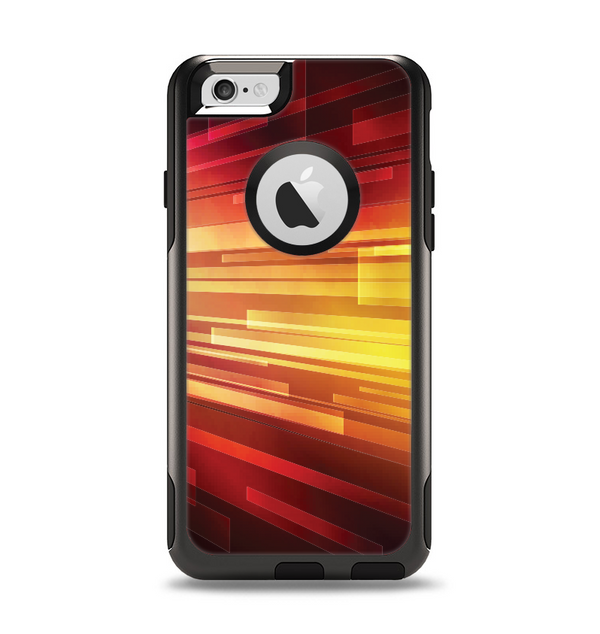The Neon Orange 3D Rectangles Apple iPhone 6 Otterbox Commuter Case Skin Set