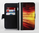 The Neon Orange 3D Rectangles Ink-Fuzed Leather Folding Wallet Credit-Card Case for the Apple iPhone 6/6s, 6/6s Plus, 5/5s and 5c