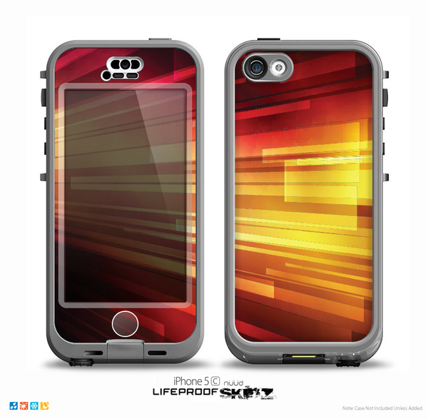 The Neon Orange 3D Rectangles Skin for the iPhone 5c nüüd LifeProof Case
