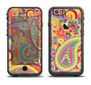 The Neon Orange Paisley Pattern Apple iPhone 6/6s LifeProof Fre Case Skin Set