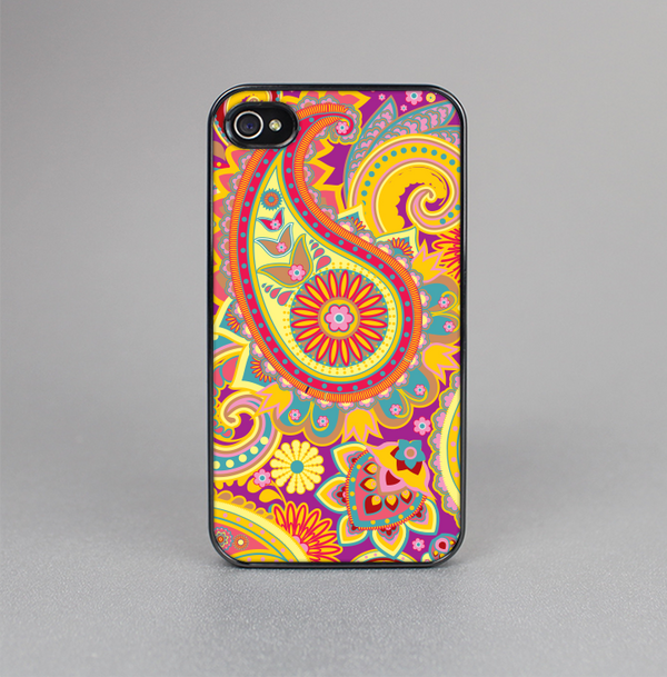 The Neon Orange Paisley Pattern Skin-Sert for the Apple iPhone 4-4s Skin-Sert Case