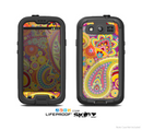 The Neon Orange Paisley Pattern Skin For The Samsung Galaxy S3 LifeProof Case