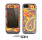 The Neon Orange Paisley Pattern Skin for the Apple iPhone 5c LifeProof Case