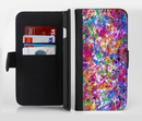 The Neon Overlapping Squiggles Ink-Fuzed Leather Folding Wallet Credit-Card Case for the Apple iPhone 6/6s, 6/6s Plus, 5/5s and 5c