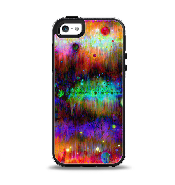 The Neon Paint Mixtured Surface Apple iPhone 5-5s Otterbox Symmetry Case Skin Set
