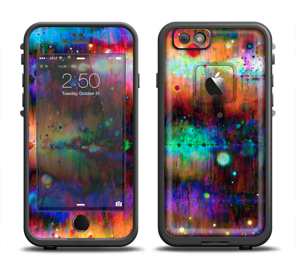 The Neon Paint Mixtured Surface Apple iPhone 6 LifeProof Fre Case Skin Set