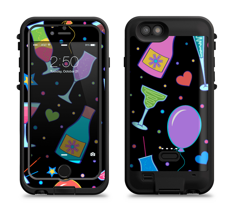 The Neon Party Drinks Apple iPhone 6/6s LifeProof Fre POWER Case Skin Set
