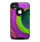 The Neon Peacock Feather Skin for the iPhone 4-4s OtterBox Commuter Case