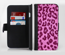 The Neon Pink Cheetah Animal Print Ink-Fuzed Leather Folding Wallet Credit-Card Case for the Apple iPhone 6/6s, 6/6s Plus, 5/5s and 5c