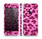The Neon Pink Cheetah Animal Print Skin Set for the Apple iPhone 5