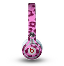 The Neon Pink Cheetah Animal Print Skin for the Beats by Dre Mixr Headphones