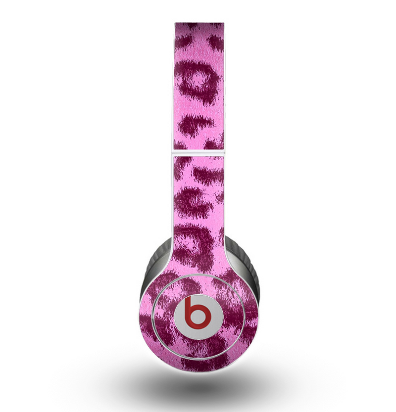 The Neon Pink Cheetah Animal Print Skin for the Beats by Dre Original Solo-Solo HD Headphones