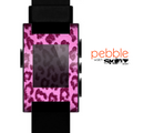 The Neon Pink Cheetah Animal Print Skin for the Pebble SmartWatch