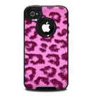 The Neon Pink Cheetah Animal Print Skin for the iPhone 4-4s OtterBox Commuter Case