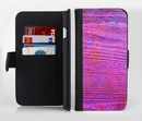 The Neon Pink Dyed Wood Grain Ink-Fuzed Leather Folding Wallet Credit-Card Case for the Apple iPhone 6/6s, 6/6s Plus, 5/5s and 5c