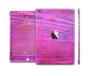 The Neon Pink Dyed Wood Grain Full Body Skin Set for the Apple iPad Mini 3