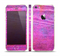 The Neon Pink Dyed Wood Grain Skin Set for the Apple iPhone 5s