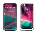 The Neon Pink & Green Leaf Apple iPhone 5-5s LifeProof Fre Case Skin Set