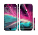 The Neon Pink & Green Leaf Sectioned Skin Series for the Apple iPhone 6s Plus
