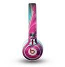 The Neon Pink & Green Leaf Skin for the Beats by Dre Mixr Headphones