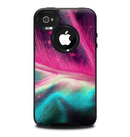 The Neon Pink & Green Leaf Skin for the iPhone 4-4s OtterBox Commuter Case