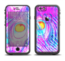 The Neon Pink & Turquoise Peacock Feather Apple iPhone 6/6s LifeProof Fre Case Skin Set