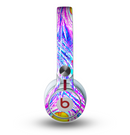 The Neon Pink & Turquoise Peacock Feather Skin for the Beats by Dre Mixr Headphones