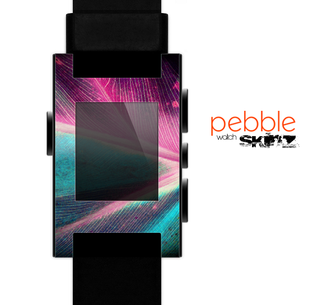 The Neon Pink & Green Leaf Skin for the Pebble SmartWatch