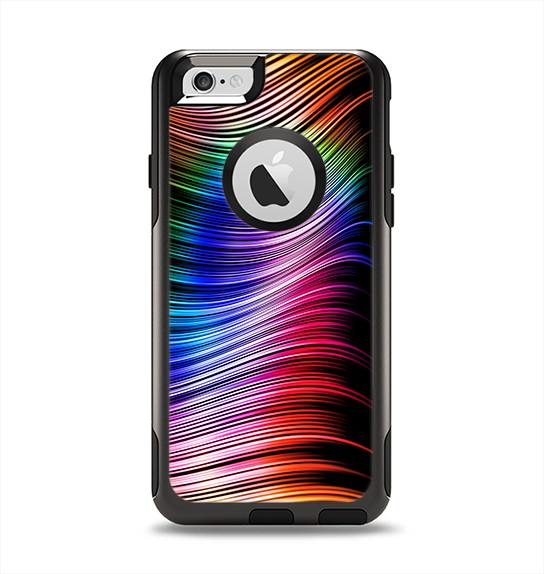 The Neon Rainbow Wavy Strips Apple iPhone 6 Otterbox Commuter Case Skin Set