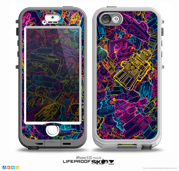 The Neon Robots Skin for the iPhone 5-5s NUUD LifeProof Case