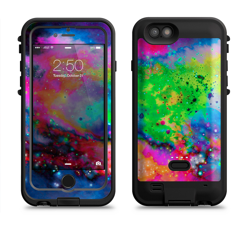 The Neon Splatter Universe Apple iPhone 6/6s LifeProof Fre POWER Case Skin Set