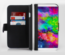The Neon Splatter Universe Ink-Fuzed Leather Folding Wallet Credit-Card Case for the Apple iPhone 6/6s, 6/6s Plus, 5/5s and 5c