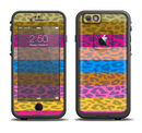 The Neon Striped Cheetah Animal Print Apple iPhone 6/6s LifeProof Fre Case Skin Set