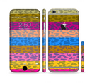 The Neon Striped Cheetah Animal Print Sectioned Skin Series for the Apple iPhone 6s Plus