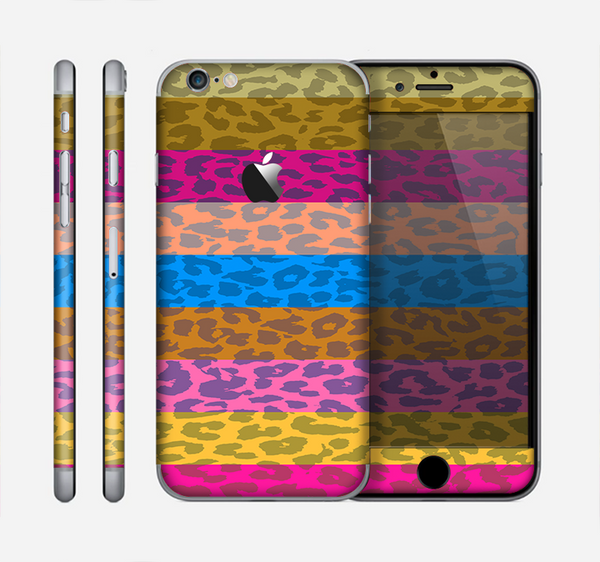 The Neon Striped Cheetah Animal Print Skin for the Apple iPhone 6