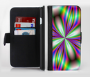 The Neon Tie-Dye Flower Ink-Fuzed Leather Folding Wallet Credit-Card Case for the Apple iPhone 6/6s, 6/6s Plus, 5/5s and 5c