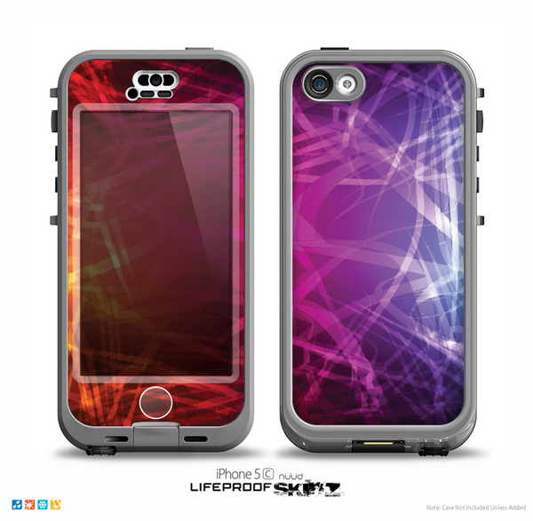 The Neon Translucent Swirls Skin for the iPhone 5c nüüd LifeProof Case