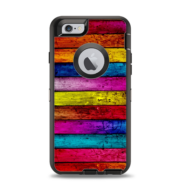 The Neon Wood Color-Planks Apple iPhone 6 Otterbox Defender Case Skin Set